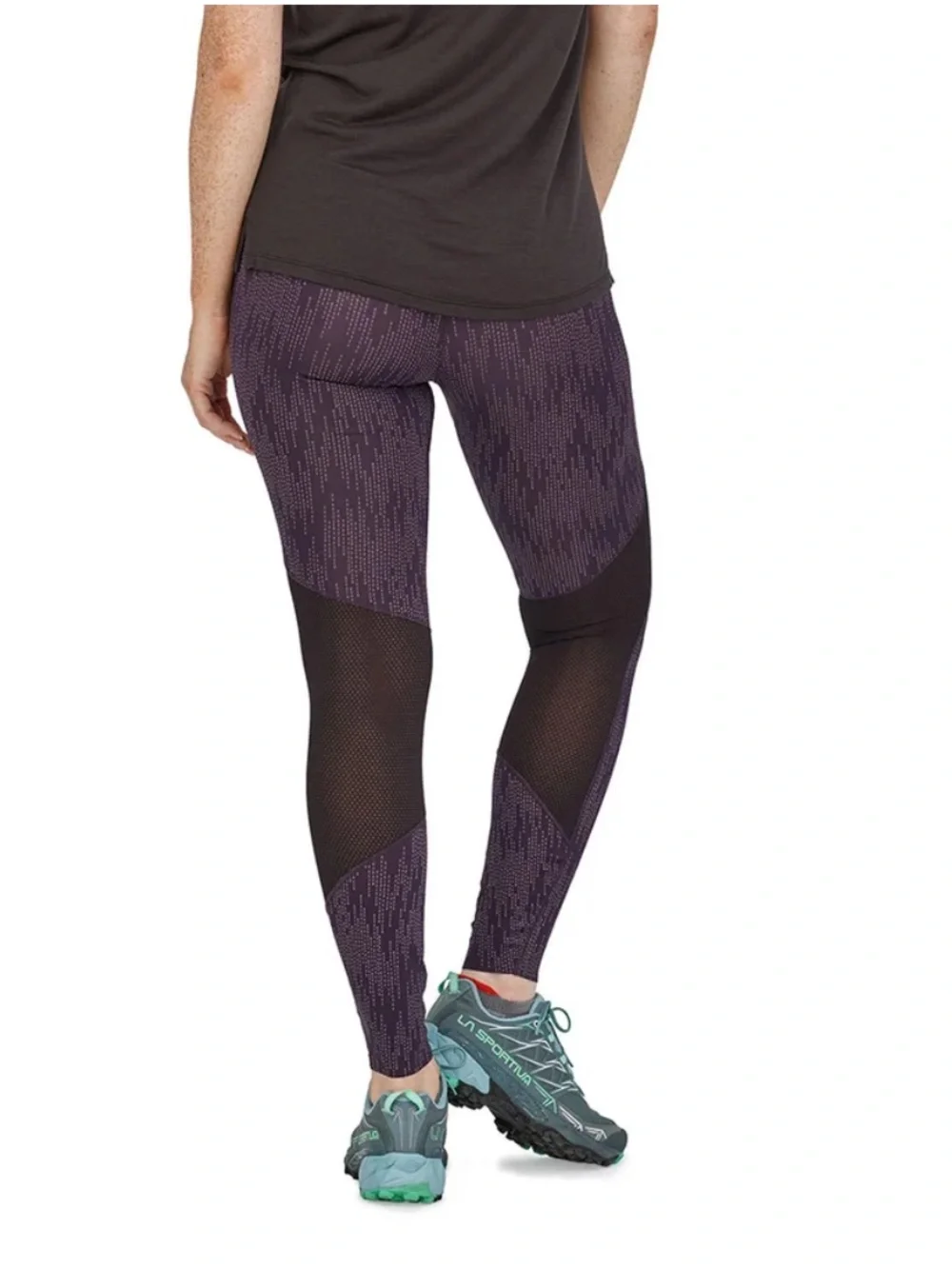 Patagonia Endless Run Tights — Purple Piton small with pocket
